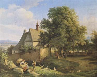 Church at Graupen in Bohemia (mk09), Adrian Ludwig Richter